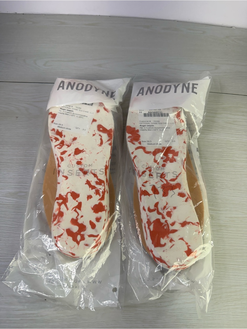 Anodyne No. 3 custom accommodative inserts for men lot of 2
